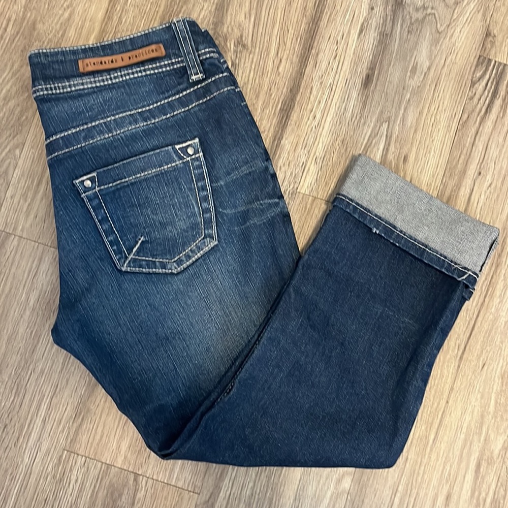 Crop denim stretch jeans